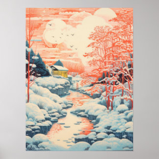 Póster El abrazo del invierno: Un paisaje sereno