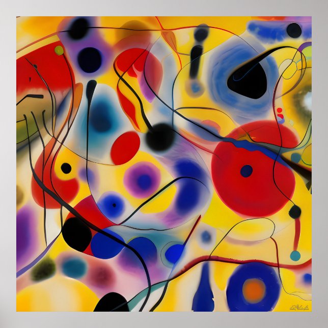 Póster El abstracto azul 10 se encuentra con el rojo 6 (Frente)