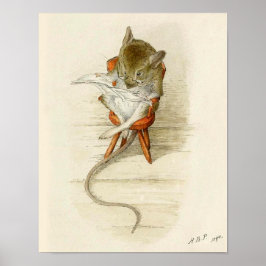 Póster El abuelo Dormouse Leyendo el periódico