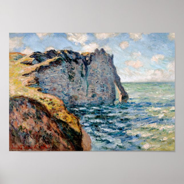 Póster El acantilado de Aval, Monet (Frente)