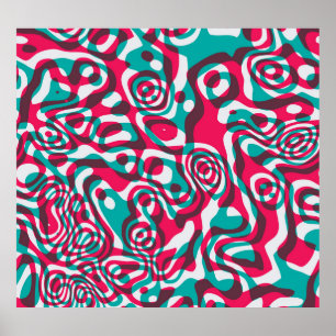 Póster El Ácido Psicodélico Es Un Fondo Funky Sin Marea.