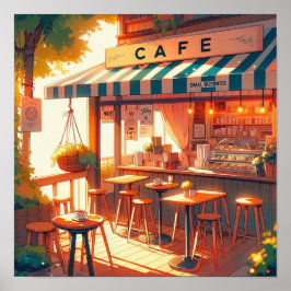 Póster El acogedor Anime Cafe Art