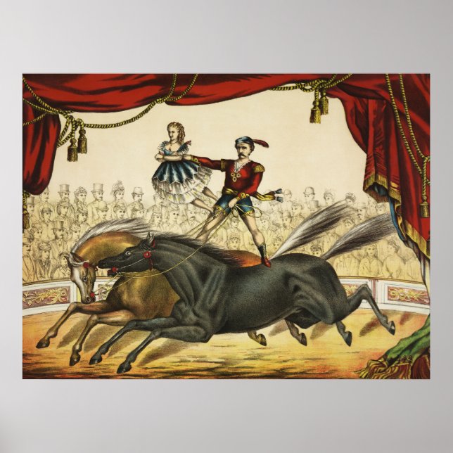 Póster El Acta de Dos Caballos, Circus Performance, Circa (Frente)