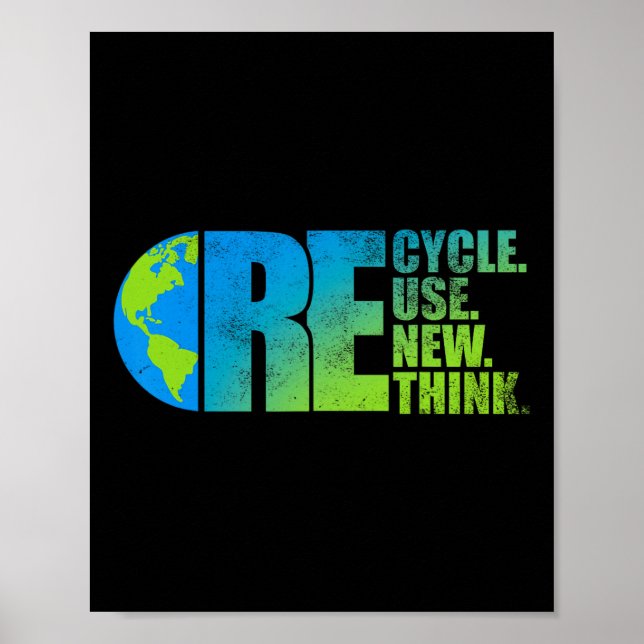 Póster El activismo ambiental recicla la reutilización de (Frente)