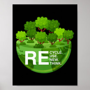 Póster El activismo ambiental recicla la reutilización de