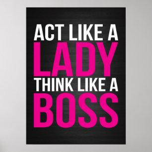 Póster El acto como una señora, piensa como Boss