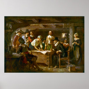 Póster El acuerdo de Mayflower, 1620, Ferris