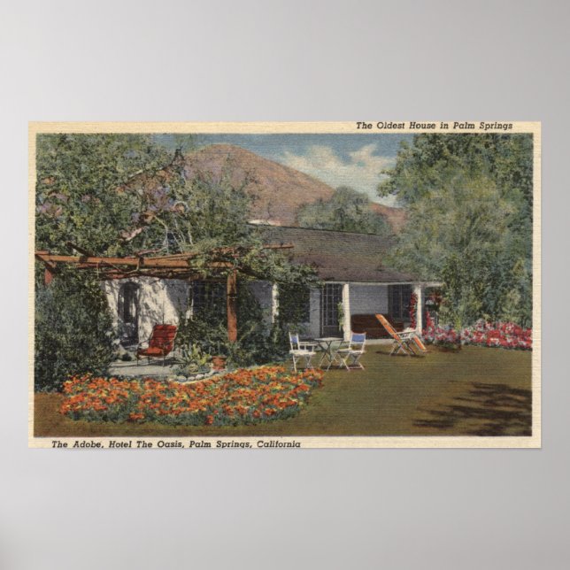 Póster El Adobe (la casa más antigua de Palm Springs) (Frente)
