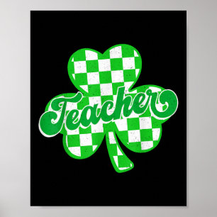 Póster El afortunado profesor Shamrock Checkered St. Patr
