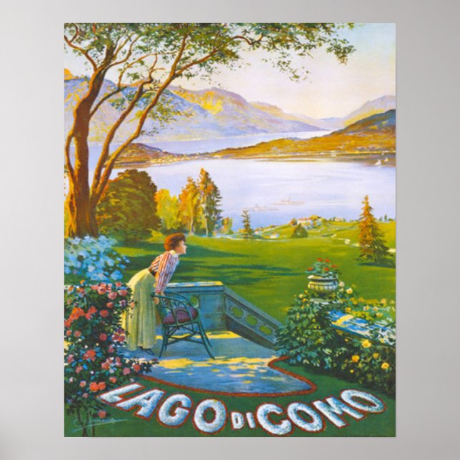 Póster El agradable lago Como Italia (Frente)