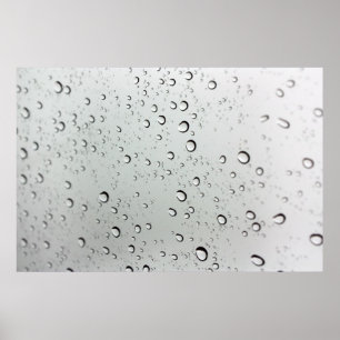 Póster El agua cae en el vidrio