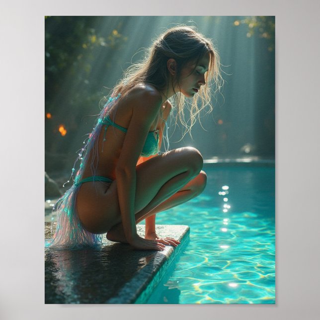 Póster El agua de Bikini Nymph cerca de la piscina (Frente)