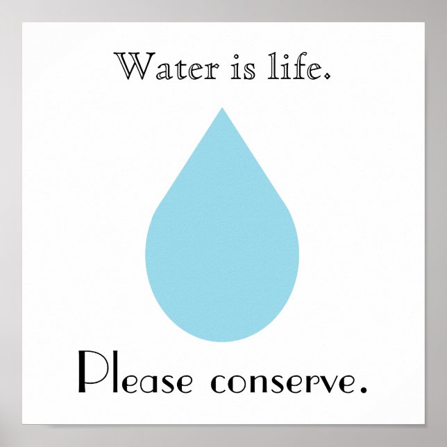 Póster El agua es vida. Por favor, conserven. (Frente)