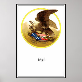 Póster El águila calva estadounidense vintage
