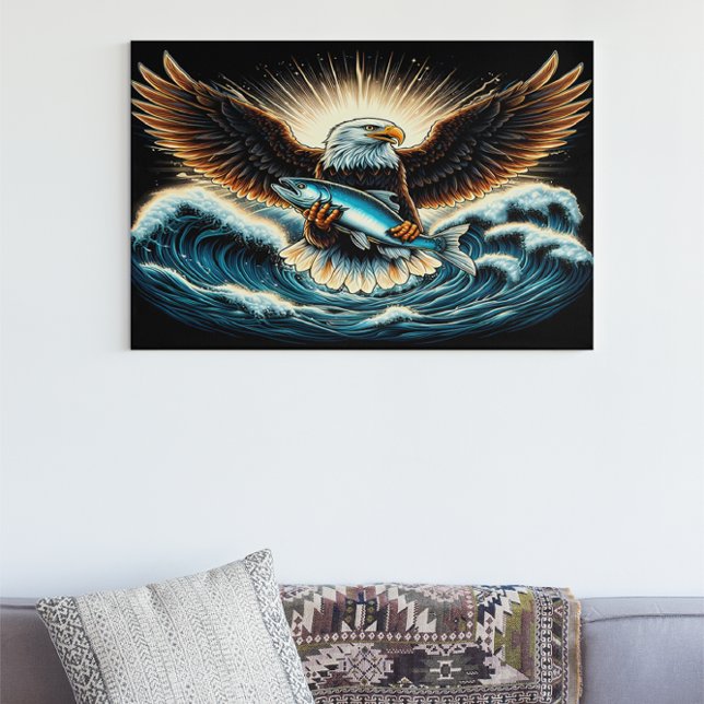 Póster El águila majestuosa se eleva sobre el pescado en  (Subido por el creador)