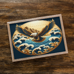 Póster El águila se eleva sobre el enorme agua