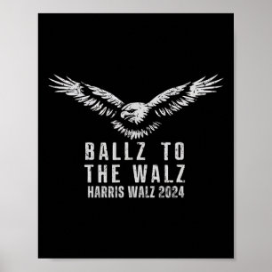 Póster El Águila Vintage Usa Flag Harris Waltz 2024 Ballz