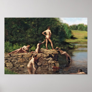 Póster El agujero de natación de Thomas Eakins