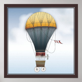 Póster El Airship Abeelle Steampunk Flying Machine