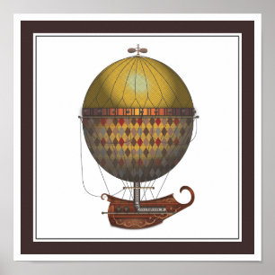 Póster El Airship Nautisme Steampunk Flying Machine