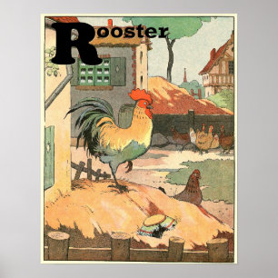 Póster El alfabeto del libro de cuentos de gallos
