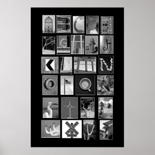 Póster El alfabeto que muestra las letras de las imágenes