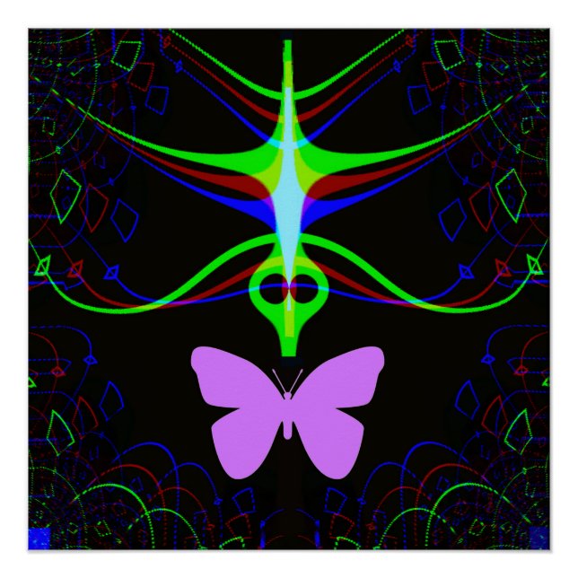 Póster El Alien se encuentra con la mariposa.... (Anverso)