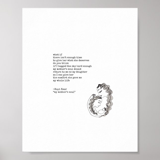Póster El alma de mi madre por Rupi Kaur (Frente)