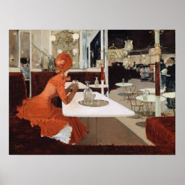 Póster El Almuerzo En La Pintura Del Café