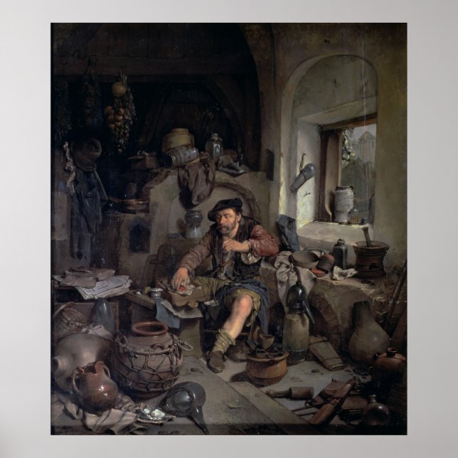 Póster El alquimista, 1663 (Frente)