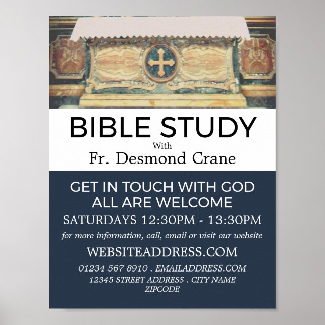 Póster El Altar del Panteón, Roma, la Biblia Cristiana (Frente)