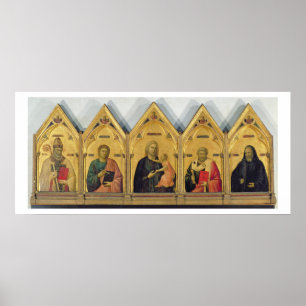 Póster El Altarpiece de Badia con Madonna y los santos,