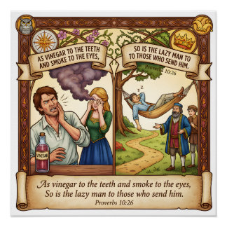 Póster El Alto Costo de la Pereza - Proverbios 10:26