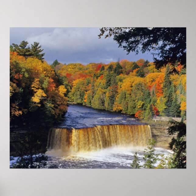 Póster El Alto Tahquamenon cae en la UP Michigan en otoño (Frente)