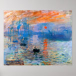 Póster El amanecer de Claude Monet<br><div class="desc">"Sunrise" (El amanecer) de Claude Monet es un cuadro famoso que se creó en 1872. Representa el sol que se eleva sobre el puerto de Le Havre, una ciudad en Francia donde Monet nació. El cuadro es conocido por sus colores vivos y su ambiente nebuloso, que capta la belleza y...</div>