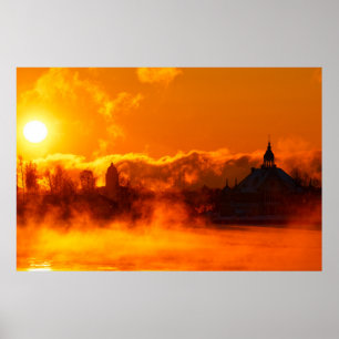 Póster El amanecer de la mañana en el poster de Helsinki