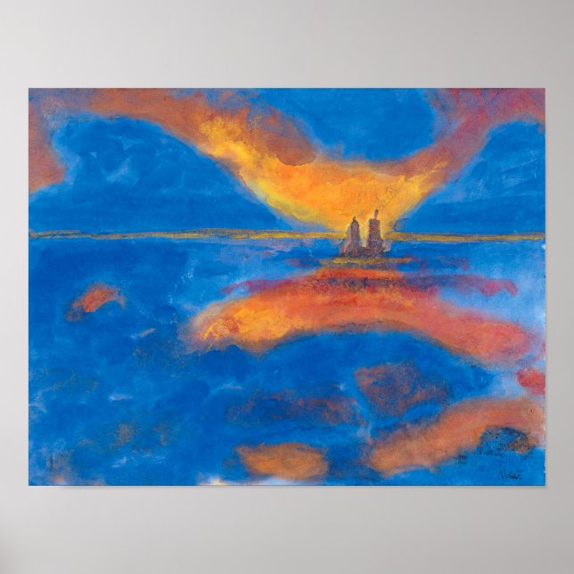 Póster El amanecer en el mar | Emil Nolde | (Frente)