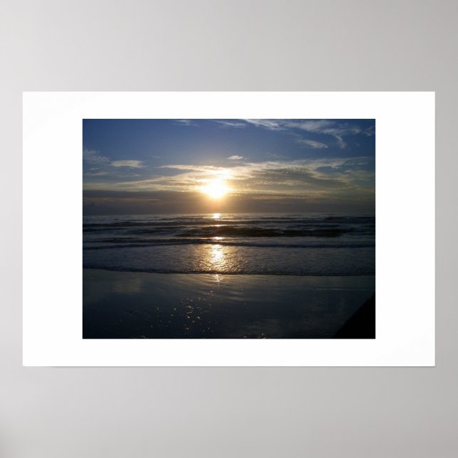 Póster El amanecer en la playa (Frente)