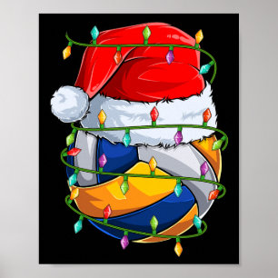 Póster El amante del voleibol Xmas ilumina a Santa Volley