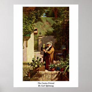 Póster El amigo del cactus de Carl Spitzweg