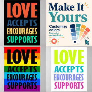 Póster El amor acepta una tipografía moderna y negrita