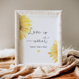 Póster El amor al girasol es dulce, tómate un regalo