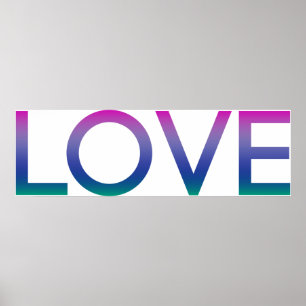 Póster El amor arcoiris colorido
