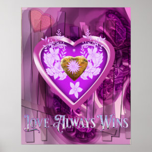 Póster El amor bellamente diseñado siempre gana