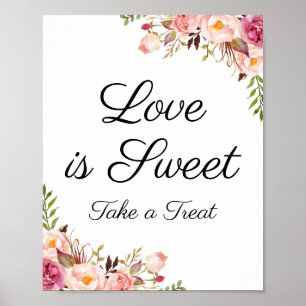 Póster El amor bucólico rosado es Poster de Rótulo dulce