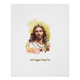 Póster El amor conquista cada cruz - Jesús