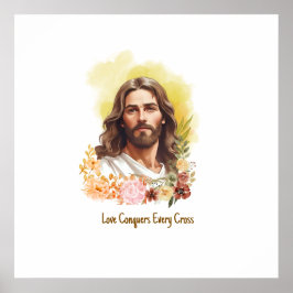 Póster El amor conquista toda cruz - Jesús