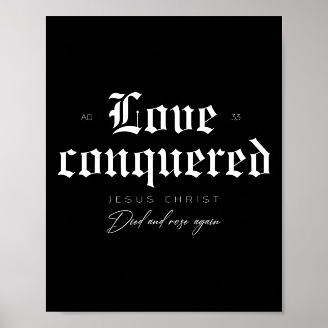 Póster El Amor Conquistado Jesucristo Murió Y Subió De Nu (Frente)
