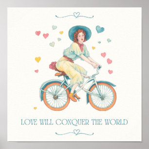 Póster El amor conquistará el mundo, el romántico vintage