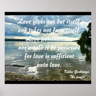 Póster EL AMOR DA NO SINO SÍ MISMO poster